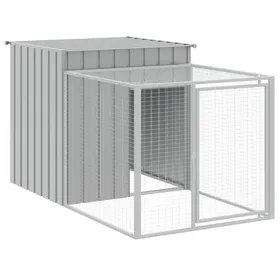 Meilleurs prix pour Cage à poulets avec enclos - vidaXL - acier galvanisé - gris clair - 110 x 201 x 110 cm - porte verrouillable fzw35n777