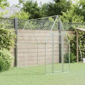 Meilleurs prix pour Bon plan Clapier Enclos animaux - JILI HOT - Cage pour poules argenté 200x100x190cm - Acier galvanisé - Pour Jardin Thome5977420