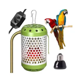 Meilleurs prix pour Chauffage pour cage à oiseaux - Lampe chauffante - Chauffage pour perroquet - Vert - Température réglable - Ampoule 1100 3CQINGSHOP