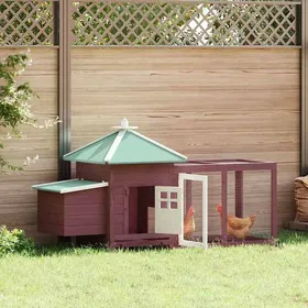 Comparer les prix de Brun Poulailler cage pour petits animaux pour extérieur avec nichoir Moka 190x72x102 cm Bois de sapin massif A121