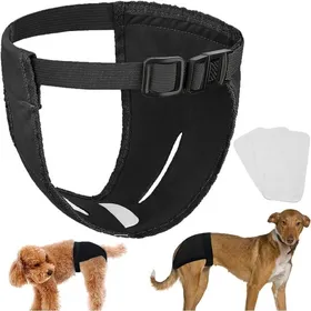 Comparer les prix de Culotte pour Chien en Chaleur Couche Menstru Chien Lavables Lot de 3 avec 9 Serviettes HyginiquesNoir M couleurs mul ABRI DE JARDIN