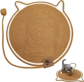 Comparer les prix de Tapis Griffoir Chat Grattoir Gratoir - Planche à Gratter pour Cat avec Boule Graffer Griffer en Forme d'oreille de Chats 43cm