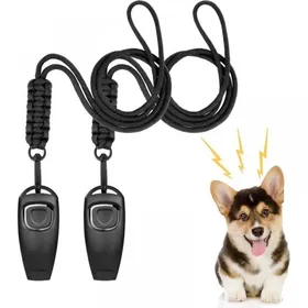 Meilleurs prix pour Sifflet à ultrasons - noir 2 sifflets réglables + clicker + 2 cordons entraînement chien anti-aboiement - sifflet Étiquette