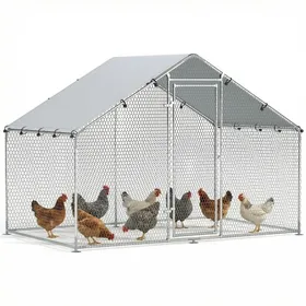 Comparer les prix de Grand Enclos pour Poules 3x17x19m Poulailler Extérieur Métallique Bâche Imperméable Anti-UV