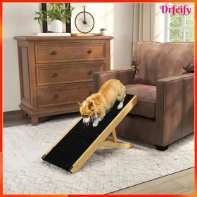 Meilleurs prix pour Rampe pour chien pliable - AKOZON - 9973 - 4 hauteurs réglables - 835x35x475 cm - Bois naturel antidérapant