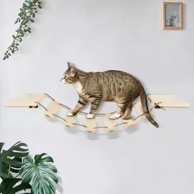 Comparer les prix de SUPFINE Pont suspendu pour chat - Pont descalade pour chat - Fixation murale - Peut supporter 15 kg - 32.5*15.5*85cm