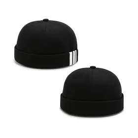 Comparer les prix de Lot de 2 casquettes de docker pour homme sans bords style marin bonnet à revers roulé style rétro et réglable