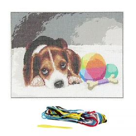 Comparer les prix de Kit Canevas - Le Chiot - 15x20 cm - Aiguille incluse - Fils 100% coton - Instructions fournies