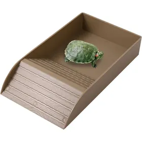 Meilleurs prix pour Abreuvoir Tortue Terrestre avec Rampe Baignoire pour Reptiles Plat De Nourriture avec Bande Antidérapante pour Tortue Amphibien