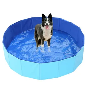 Meilleurs prix pour Piscine pour Chien Pliable 50x10cm PVC - Bassin Baignade Animaux Bleu - Idéale Petits Chiens