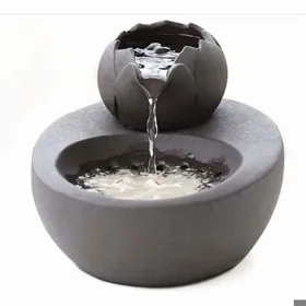 Meilleurs prix pour Fontaine à eau pour animaux - Unbrand - Céramique noire - Circulation automatique - Design lotus - Capacité 2L
