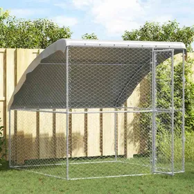 Comparer les prix de Promotion mars * Enclos/niche dextérieur - YUYUE - multiples utilisation - Kennel pour Chiens - Argenté 2x2x2 m Acier galvanisé_8