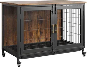 Comparer les prix de Cage Pour Chien De Grande Taille, Cage En Bois Avec Roues Verrouillables Et Plateau Amovible, Pour Animaux Jusqu'à 30 kg