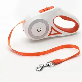 Comparer les prix de Laisse rétractable pour animaux - Phoesky - 5m - Lumière LED - Orange - Pour animaux < 15 kg - Système de freinage
