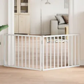 Comparer les prix de Barrière pour chien pliable - vidaXL - 2 panneaux - Blanc - 160 cm - Bois de peuplier - Espacement des barreaux 6 cm