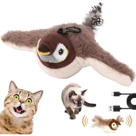 Comparer les prix de Jouet pour chat - ULISEM - Moineau battant - Mouvements réalistes - Sons de moineau - Stimule linstinct