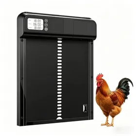 Comparer les prix de Porte Poulailler Automatique  Ouvre-Porte 24h LCD Programmable  Anti-Pincement  Aluminium  IPX3  3 Piles AA
