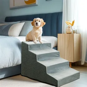 Meilleurs prix pour UNHO Escalier pour Chien à 4 marches Escaliers pour chiens en Éponge Haute Densité avec Housse Lavable