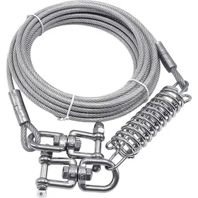 Meilleurs prix pour Câble attache chien 20 pieds rotatif 360° grand chien 350lbs