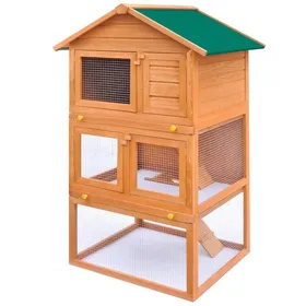 Meilleurs prix pour Automne/hiverClapier dextérieur Enclos pour petits animaux 3 niveaux Bois - HAuteur:160cm - Grande Taille &FR_159153