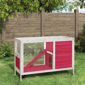 Meilleurs prix pour Rouge Clapier/Enclos/Cage Conception ventilée rouge 103x44x695 cm bois de pin massif A547