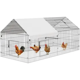 Meilleurs prix pour POULAILLER - Enclos poulailler 220 x 100 x 100 cm parc grillagé 2.2X1m acier galvanisé