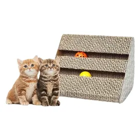 Comparer les prix de Grattoir pour Chat - NIKCORP - Triangle - 27.3x17.5x17.5 cm - Carton - Jouet Balle