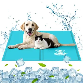 Comparer les prix de Nobleza Tapis Rafraichissant Chien 120x80cm Bleu XXL Tapis de Gel Non-Toxique Auto-refroidissant Animaux Tapis Rafraichissant