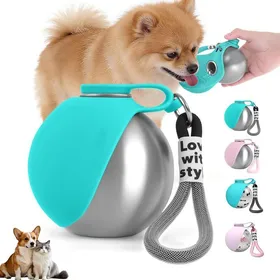 Meilleurs prix pour Gourde pour chien - PZCC - Type A - Anti-fuite - Bol pliable silicone - Sans BPA