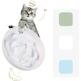 Comparer les prix de Gamelle anti-glouton mélaminée pastel ivoire labyrinthe anti-vomissement 16×3 cm