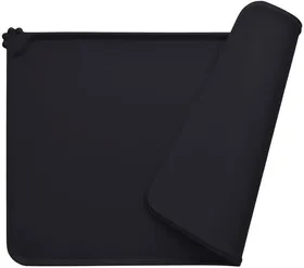 Meilleurs prix pour Tapis de gamelle pour chien, tapis d'alimentation pour chat en silicone, normes FDA, imperméable et antidérapant, noir, 47 x 30 cm