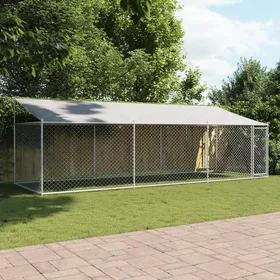 Meilleurs prix pour Enclos/Chenil d'Extérieur - KIMMY - Cage pour chien avec toit et porte gris 6x2x2 m acier galvanisé - shop75080412