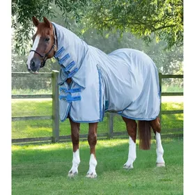 Comparer les prix de Couverture anti-mouche en mesh avec couvre-cou Premier Equine Combo - 206 cm