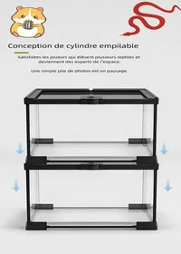 Comparer les prix de Aquarium Terrarium Transparent en Verre-Bac d’Élevage pour Poissons-Tortues-Lézards-Reptiles-20*20*30