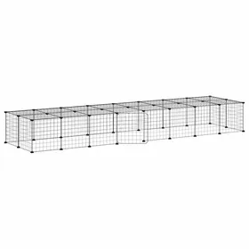 Comparer les prix de Meilleures Poulailler-Enclos-Cage animaux - de compagnie à 36 panneaux et porte Noir 35x35 cm SSD3630917