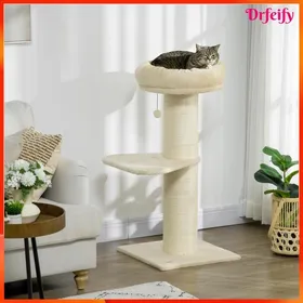 Meilleurs prix pour Arbre à chat griffoir - AKOZON - 8103 - Sisal naturel - Plateforme & panier dobservation - 105 cm (beige)