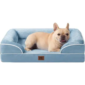 Comparer les prix de Panier Petit Chien Orthopédique 76x51x16.5 cm Mémoire De Forme Déhoussable Lavable Canapé Imperméable Bleu Clair
