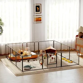 Comparer les prix de MOTHINESSTO1049-Luxe parc enclos modulable acier époxy porte verrouillable pour chiens lapins rongeurs petits animaux intérieur