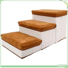 Comparer les prix de Escalier pliable pour chien - FAFEICY - Modèle 35×60×30 cm - Abricot - Flanelle & éponge - Charge 30 kg