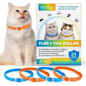 Comparer les prix de Collier Anti-Puces et Anti-Tiques pour Chat Contre Larves Oeufs - Elimine & Tue - Pendant 24 Mois Ajustable et Imperméable (4pcs