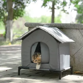 Comparer les prix de Niche Pour Chat - GOGOLOVING - Extérieur Hiver - L - Surélevée Isolante Imperméable Facile À Nettoyer Pour Chats Errants