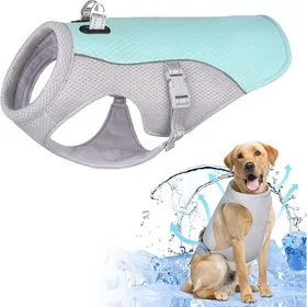Comparer les prix de Gilet rafraîchissant pour chien - ULISEM - Taille XL - Bleu - Bandes réfléchissantes - Protection contre la chaleur