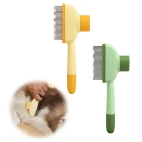 Comparer les prix de Brosse anti-poils chien chat - 2 pièces - Vert+Jaune - Convient pour chats chiens poils courts/longs Étiquette