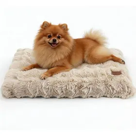 Comparer les prix de Panier Chien Moyen 76X51X10Cm Coussin Déhoussable et Lavable Tapis Matelas Peluche Douce Beige - 76x51x10 cm