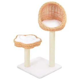 Comparer les prix de Arbre à chat - vidaXL - Bois de saule - Griffoir sisal - 85 cm - 2 paniers