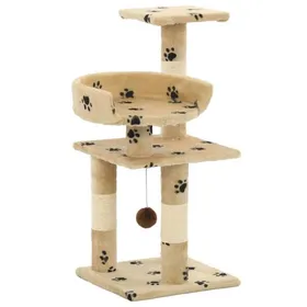 Meilleurs prix pour Arbre à chat - vidaXL - 65 cm - Beige - Sisal - Motif de pattes