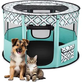 Meilleurs prix pour Enclos Pliable Vert L pour Animaux – Tente Respirante avec Sac de Transport – Parc Portable Chien Chat Lapin Parfait Campi CLAPIER