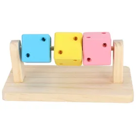Comparer les prix de OMABETA Jouet de bloc en bois de hamster Jouet en Bois Amusant Hamster Jouet Interactif dEntraînement dExercice animalerie jouet