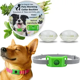 Meilleurs prix pour Collier Anti Puce et Tique Chien chat Pendentif Répulsif aux Huiles Essentielles avec 2 Capsules Remplaçab PIPETTE ANTIPARASITAIRE