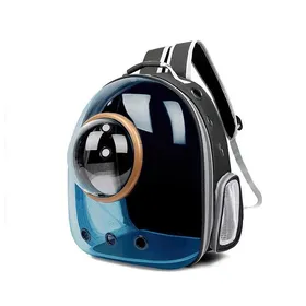 Comparer les prix de Sac à Dos pour Chat Sac à Dos pour Chat en Plein Air Sac à Dos Transparent pour Chien (Le Noir Housse Bleu Clair)